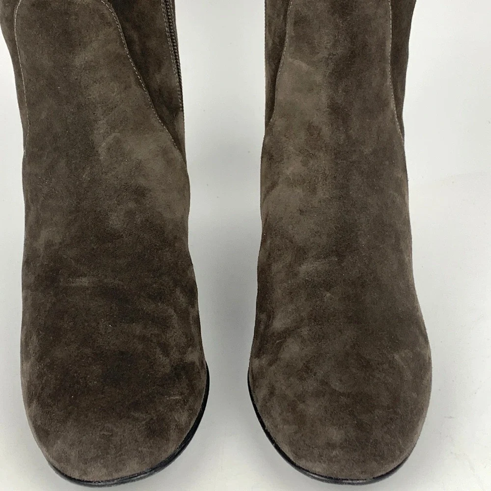 Delman Knee high Tall Riding Women's Boots Brwon Suede Made in ITALY - Size 7.5